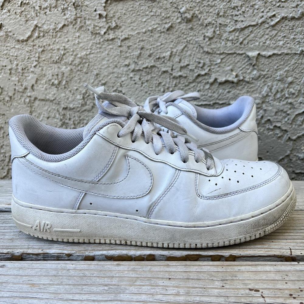 Nike Shoes Men Size 12 Air Force 1 Low White Sneakers Leather Low - Picture 2 of 13